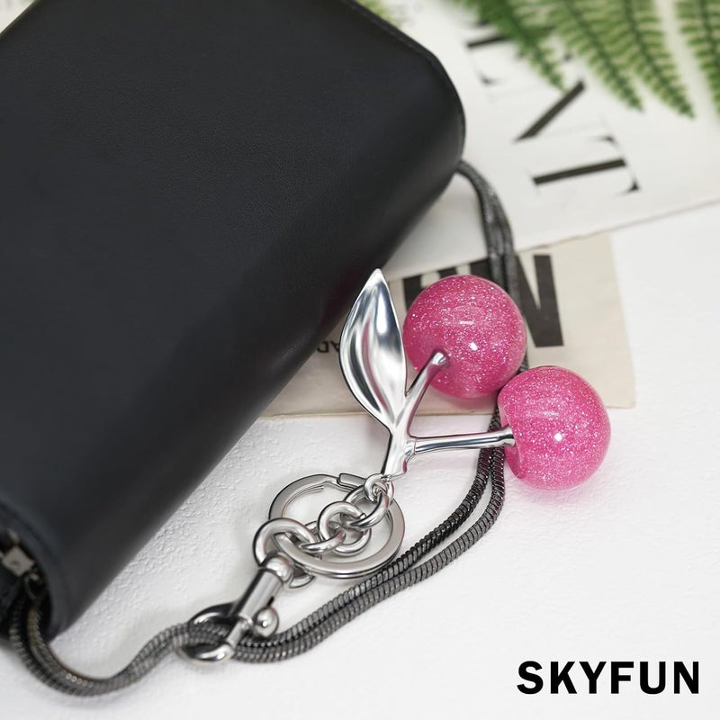 SKYFUN Cherry Keychain for Women Apple Strawberry Bag Charm Key Chain Accessories Gifts for Birthday Christmas - Image 3